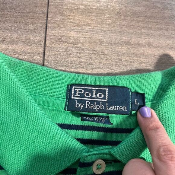 Polo Ralph‎ Lauren Green Casual Polo Shirt Men Large Bin I-31 - Picture 3 of 4